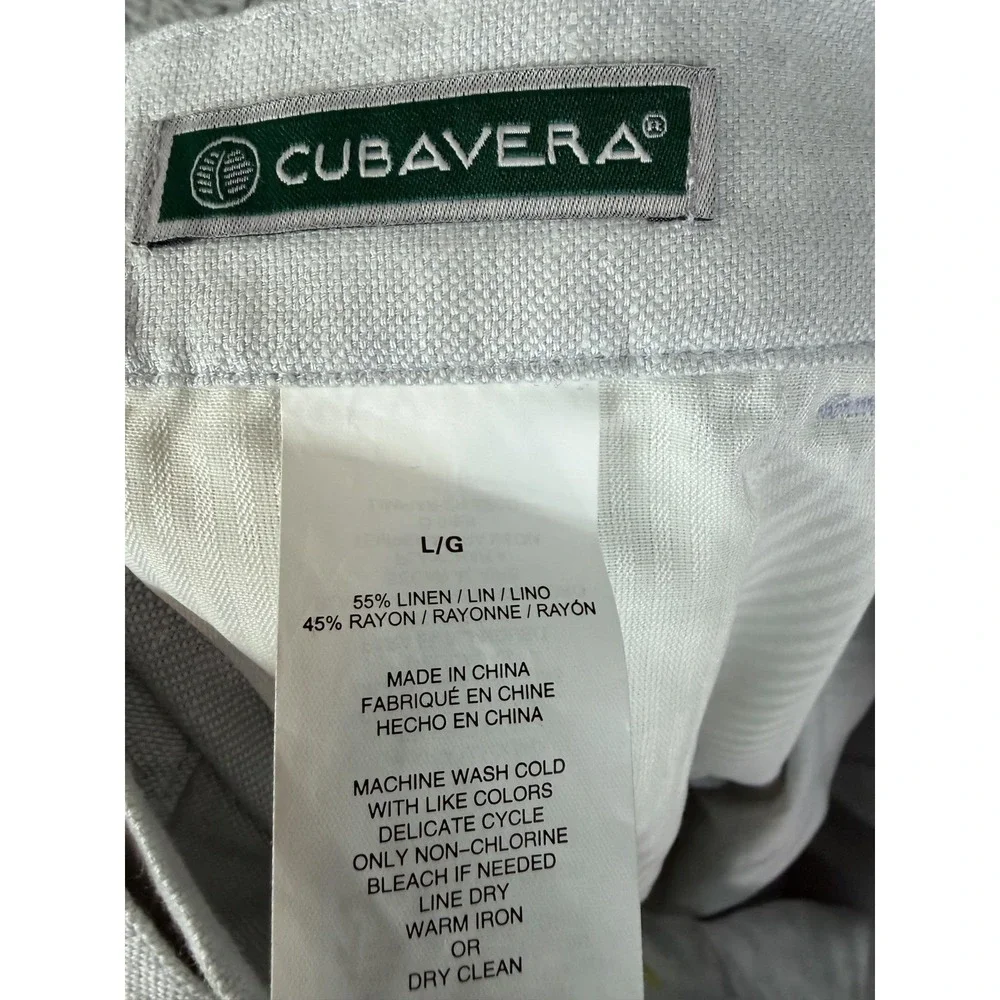 Cubavera Mens Gray Dawn Linen Rayon Relaxed Drawstring Chino Pants CUBS6071DS